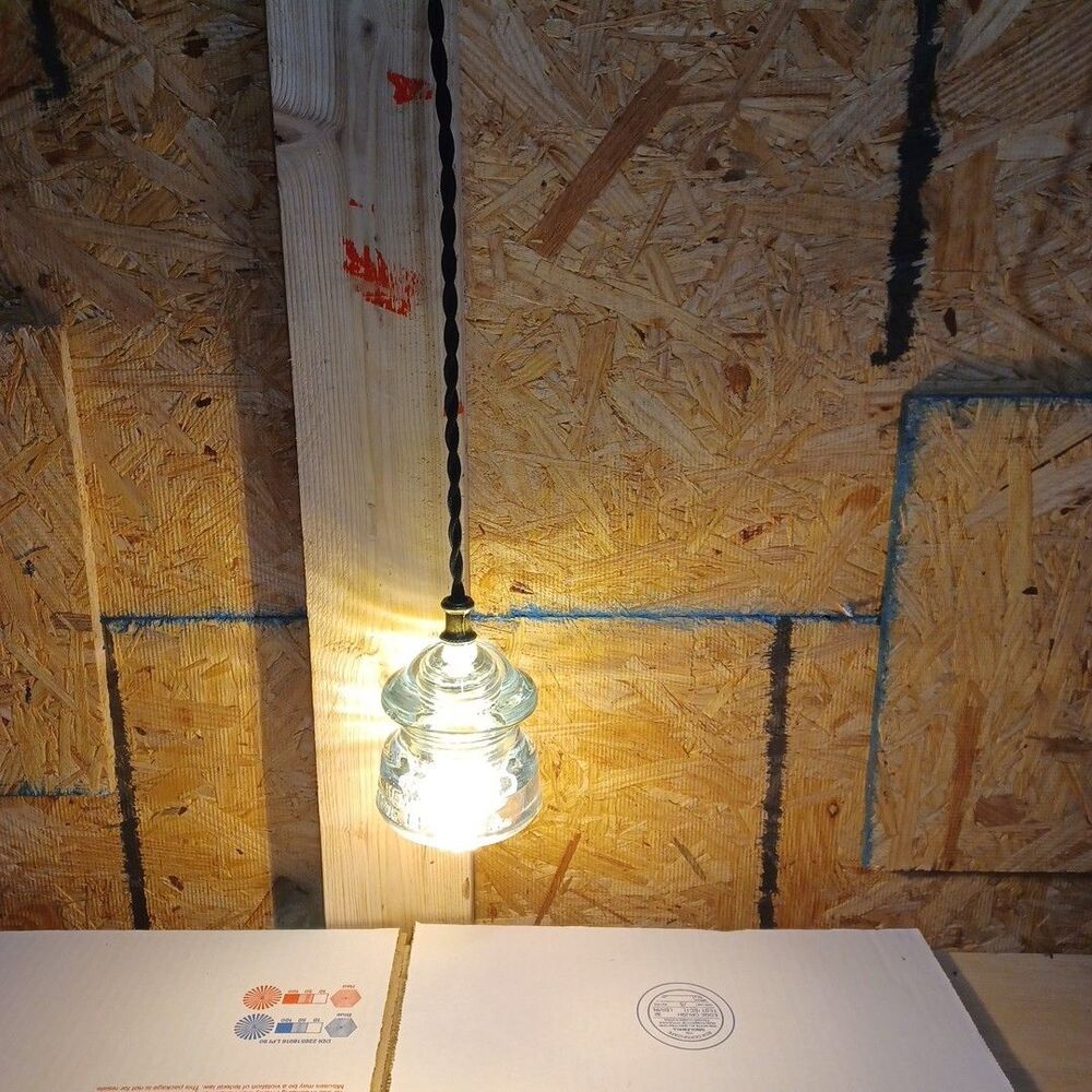 Antique Insulator Pendant Light - Farmhouse Decor Upcycled Industrial Hanging La